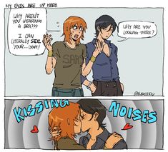 two comics with one saying kissing and the other saying not to kiss each other's face