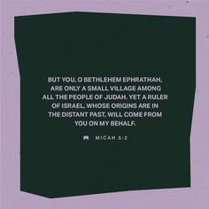 a piece of paper with the words, but you, o bethemphathah, are only a small village among all the people of judaism