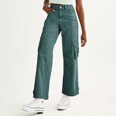 Upgrade your wardrobe with these stylish and trendy juniors' high-rise wide leg comfortable twill cargo pants from SO.Click on this WOMEN'S GUIDE to find the perfect fit and more! Upgrade your wardrobe with these stylish and trendy juniors' high-rise wide leg comfortable twill cargo pants from SO. Click on this WOMEN'S GUIDE to find the perfect fit and more! FEATURES Button closure with zipper fly 7 pockets: 2 front, 2 back, 3 side leg Twill fabric construction UnlinedFIT & SIZING High rise sits Twill Fabric, Bottom Clothes, Bottoms Pants, Cargo Pants, Fabric Care, Perfect Fit, Wide Leg, High Rise, Plus Size