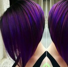 Bob Inversat, Bright Purple Hair, Hair Color And Cut, Hair Inspiration Color, Bright Purple, Hair Colours, Cool Hair Color