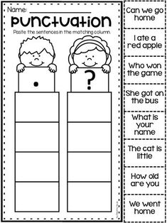 a printable worksheet for students to practice punctuation in the classroom