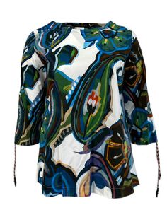 #ad Premium Quality Marina Rinaldi Women's Multicolor Basilico 3/4 Sleeve Blouse NWT, Fashion Women's Top Multicolor Half-sleeve Blouse For Fall, Printed 3/4 Sleeve Blouse, Green Printed Half Sleeve Blouse, Green 3/4 Sleeve Blouse For Fall, Green Cotton Top With 3/4 Sleeve, Multicolor Cotton Blouse With 3/4 Sleeves, Printed Cotton Tops With 3/4 Sleeves, Cotton Printed Tops With 3/4 Sleeves, Multicolor 3/4 Sleeve Tops For Fall