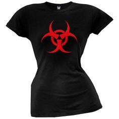 Zombie Biohazard Symbol Juniors T-Shirt Juniors T-Shirts Old Glory Biohazard Symbol, Scary Doll, The Zombie Apocalypse, Hazmat Suit, Doll Halloween Costume, Doll Halloween, Scary Dolls, Zombie Halloween, Emo Outfits