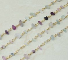 Fluorite nugget chip rosary chain. Gold plated wire wrapped rosary chain. Hand made chain with natural fluorite chips. Chips are approx. 6mm - 10mm. Price is for 1 foot. Multiple feet will be sent in one continuous length. Each additional foot ships for 0.35.  Ships from Texas in one business day. Chips Chips, Rosary Chain, Chain Gold, Bead Crafts, Infinity Bracelet, Rosary, Jewelry Findings, Wire Wrapped, Wire Wrapping