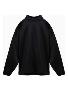 001 FEAR OF GOD  BLACK NYLON AND COTTON TURTLENECK SWEATSHIRT Cotton Turtleneck, Knitwear Collection, Turtleneck Sweatshirt, Chic Leather, Logo Tag, Fear Of God, Leather Logo, Diaper Backpack, Black Nylon