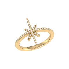 Stay hopeful and determined with the Twinkle Star Ring. Crafted in 925 Sterling Silver, this ring features 100% natural, genuine diamonds. 0.1 carats of diamonds are used in an individual plate prong setting. This ring is plated in 14K Yellow Gold Vermeil, which gives the piece a long-lasting shelf-life. This ring is offered in custom sizes. The ring thickness ranges from 2.1 mm to 18 mm.  This ring is beautifully presented with the inspirational poem 'Dreamer' written by the LMJ founder & C Twinkle Star, Star Ring, North Star, Shelf Life, Silver Diamonds, Womens Jewelry Rings, Gold Vermeil, Colored Diamonds, Women Rings