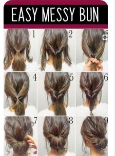 Easy Messy Bun, Belle Hairstyle, Easy Hairstyles Quick, Easy Hairstyles For Medium Hair, Messy Buns, Messy Bun Hairstyles, Bun Hairstyle, Short Wedding Hair