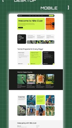 an image of a website design for a golf club