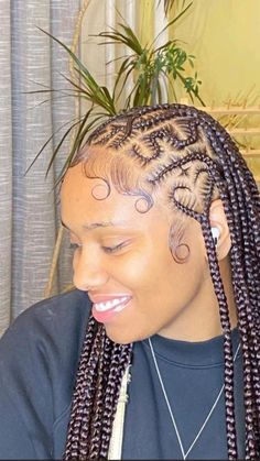 Cornrows And Knotless Braids, Fulani Braids With Design, Hairstyles For Special Occasions, Cute Box Braids Hairstyles, Protective Hairstyles Braids