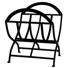 an iron rack with two circles on it's sides and one circle at the top