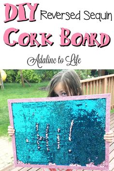 DIY Reversed Sequin Cork Board.  I used an old cork board we already had and up cycled it to create this for my daughter's desk.  #diy #girlsroomdecor #sequins #girlsbedroom #diycrafts #crafts #upcycle #reuse #diyproject #makersgonnamake #corkboard #makeyourown Flip Sequin Board Diy, Sequin Sensory Board, Diy Sequin Sensory Board, Diy Sequin Wall, Sequin Crafts Diy, Cork Board Art, Sensory Writing, Sequence Fabric, Girly Crafts