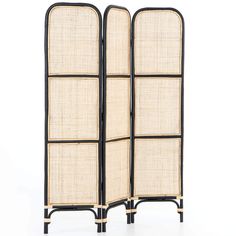 a black and white room divider with two panels