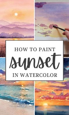 how to paint sunset in watercolor