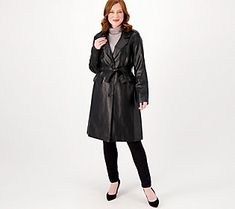 Our favorite part about chilly season? The outerwear, of course! And this luxe trench coat is one you'll wear to instantly elevate any going-out 'fit, from holiday dinners to NYE celebrations -- it's the pick of the season. From Women with Control®.  Original item is A521333. This product may be a customer return, vendor sample, or on-air display and is not in its originally manufactured condition. It may not be new. In some instances, these items are repackaged by QVC. Fall Outerwear Belted For Cold Weather, Belted Outerwear For Cold Weather In Fall, Fall Leather Belted Outerwear, Belted Leather Jacket With Long Sleeves For Winter, Winter Belted Leather Jacket With Long Sleeves, Winter Workwear Belted Leather Jacket, Winter Long Sleeve Belted Leather Jacket, Winter Leather Jacket With Belted Design, Leather Long Coat For Fall