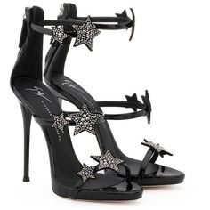 Black Strappy Shoes, Heel Sandals Outfit, Black High Heel Sandals, Black Patent Leather Shoes, Strappy High Heels Sandals, Giuseppe Zanotti Heels, Strappy Platform Sandals