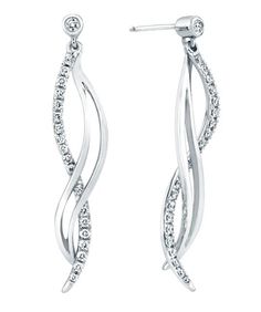 The Enchantment Earrings are 14kt white gold and feature 47 diamonds, totaling 0.50ctw. Winter Earrings, Short Neck, Types Of Earrings, Square Faces, Free Prints, Short Necklace, The Shape, Art Show, Bridal Earrings