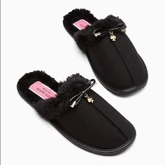 Brand New Black Faux Suede Slippers! No Box. Satin Ballet Slippers, House Shoes Slippers, Kate Spade Sandals, Leopard Slippers, Cat Slippers, Rubber Slippers, Rainbow Sandals, Pink Slippers, Ballerina Slippers