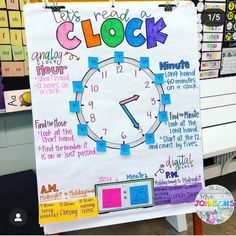 a bulletin board with a clock on it