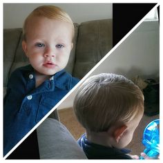 “We were going to wait until Colt was 2 years old to cut his hair, but when daddy tried to comb it he noticed there were knots and said "that's it, you're…” Baby Boy Haircut Styles, Haircut Boys