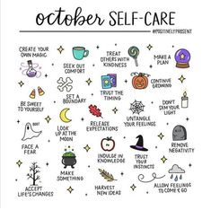 October Self Care, Interactive Posts, Happy October, Fall Bucket List, Self Care Activities, Self Motivation, Self Care Routine, Fall Fun, Journal Inspiration