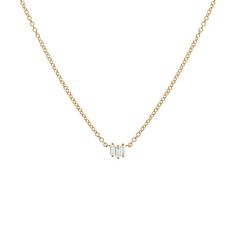 Introducing the Adina Eden Diamond Scattered Baguette Pendant Necklace in 14K Gold, a sophisticated and elegant piece that adds a touch of sparkle to any outfit. This necklace features three scattered baguette-cut diamonds, totaling 0.09 carats, each set delicately in luxurious 14K gold. The refined design offers a mod Baguette Cut Diamond Necklace, Baguette Pendant, Baguette Diamond Necklace, Diamond Bar Necklace, Diamond Bar, Baguette Cut Diamond, Baguette Cut, Baguette Diamond, Girls Best Friend