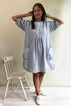 Womens Tunic Plus Size Tunic Dress Linen Tunic Summer Tunic | Etsy Summer Tunic Dress, Plus Size Tunic Dress, Linen Style Fashion, Summer Tunic, Plus Size Tunic, Linen Tunic Dress, Loose Tunic, Summer Tunics, Linen Clothing