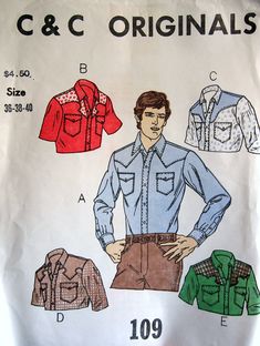 an image of men's shirts and pants sewing pattern