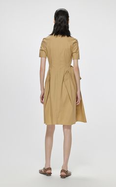 Dresses / JNBY Crewneck Pleated Short Sleeve Dress – JNBYPLUS Fitted Beige Pleated Midi Dress, Solid Stretch Dresses For Daywear, Summer Office Dress With Stretch, Classic Stretch Summer Dresses, Stretch Summer Office Dress, Casual Fitted Midi Dress For Office, Beige Stretch Cotton Dress, Classic Spring Midi Dress With Stretch, Classic Stretch Midi Dress For Spring