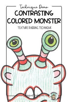 a coloring book with an image of a monster and the title, contrasting colored monsters