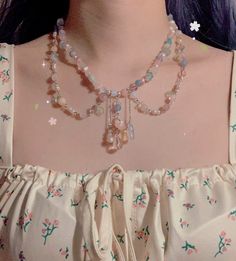 Fairy Accessories, Beaded Necklace Diy, Pretty Necklaces