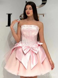 Elegant Light Pink Strapless A-line Short Homecoming Dress, HD3209 1. Material:soft satin,pognee.2. Color: it can be in custom color, please contact us and tell us dress number, then we will send you more colors to choose.3, Size: can do both standard size and custom size. If you need do custom sized dresses, please send us following measurements or leave a note when place an order.bust______ cm/inchwaist______cm/inchhip:_______cm/inchdress length:_______cm/inchshoulder to shoulder :_______cm/in Long Homecoming Dress, Mermaid Long Bridesmaid Dresses, Dresses Corset, Red Bridal Dress, Light Aesthetic, Mini Homecoming Dresses, Simple Prom Dress, Floor Length Prom Dresses, Awesome Outfits