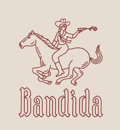 a drawing of a man on a horse with the word bandada written below it