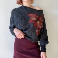 Description: Anthropologie Asymmetrical, Slight Off The Shoulder And Dolman Sleeve, Dark Green With Watercolor Flower Sweater Size: Small Brand: Troubadour Condition: Nwot, Worn Once Or Twice Material: Mohair, Wool And Nylon Tags: Anthropologie Uo Unique Floral Chunky Sweater Sweater Flowers, Flower Sweater, Asymmetrical Sweater, Mohair Wool, Watercolor Flower, Chunky Sweater, New Wardrobe, Dolman Sleeve, Dark Green