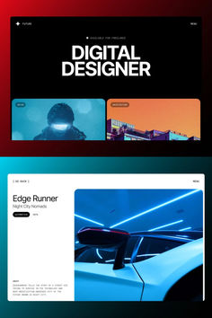 an image of a website design with the title'digital designer'in front of it