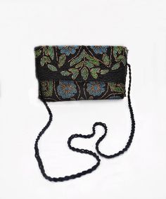 Floral Designed Women's Hand-Beaded Clutch with Beaded Braid Chain Bag * Item: Handmade *        Shape: Envelope *        Strap: 60cm/24inches long shoulder Braided Bead Strap *        Main Color: Shine Black *        Other Colors: Blue Green, Grey, and Bronze gold * Length: 26cm/10inches; Width: 15cm/6inches * Materials: Beads, Fabric, Glass Beads, Zip, Silk, and Magnetic Snap Fastener I designed the pattern and created this clutch for women. A handmade item is imperfect as it may have little invisible imperfections. The Clutch will be embroidered to order, so small changes are possible, and it will not be noticeable to you.  A unique gift for an anniversary or any other occasion is a great idea to choose a purse. Such a timeless unique floral-designed clutch as it is always nice to get p Festive Beaded Rectangular Shoulder Bag, Festive Rectangular Evening Bag With Sequins, Festive Rectangular Beaded Evening Bag, Beaded Pouch Evening Bag For Events, Evening Multicolor Shoulder Bag With Handwork, Festive Beaded Rectangular Evening Bag, Bohemian Rectangular Evening Bag For Party, Bohemian Clutch Shoulder Bag For Party, Handmade Shoulder Bag For Festive Party