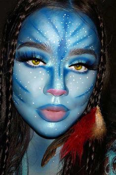 Face Remedies, Avatar Makeup, Avatar Halloween, Teknik Makeup, Makeup Clown, Holloween Makeup