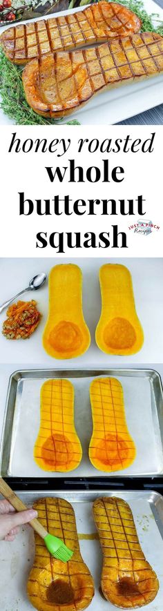 grilled honey roasted whole butternut squash is the perfect side dish for any meal