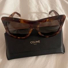 Tortoise Shell Celine Sunglasses Designer Brown Tinted Sunglasses, Designer Brown Sunglasses With Mirrored Lenses, Brown Sunglasses For Summer Evenings, Designer Brown Cat Eye Sunglasses With Uv Protection, Designer Brown Cat Eye Sunglasses With Tinted Lenses, Modern Brown Cat Eye Sunglasses For Formal Occasions, Designer Brown Cat Eye Sunglasses, Luxury Brown Sunglasses For Evening, Modern Brown Sunglasses For Evening