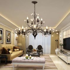 the living room is decorated in modern style