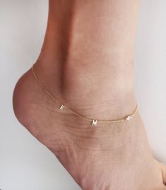 Letter and a birthstones anklet designed for a Minimalist style you. Matching with all day or night styles. You are able to add a letter from the drop down. Initial anklet comes as a center style.( I have other style as a sideways available in my shop) feel free to check it out. Good tip: please be careful with this beautiful anklet if you are planing to wear a pants or shoe with a ankle tie. Gold initial anklet is very delicate and should withstand a normal wear. This anklet is not for kids or Delicate White Anklet As A Gift, Personalized Silver Anklets, Dainty White Anklet Suitable For Gift, Dainty White Anklets For Gift, Dainty White Anklets Perfect For Gifts, Dainty White Anklets As Gift, Gold Sterling Silver Anklet As Gift, White Sterling Silver Anklets As Gift, Initial Anklet