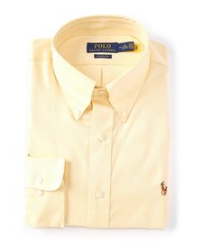 From Polo Ralph Lauren, this dress shirt features:Classic Fit: Polo Ralph Lauren’s roomiest silhouetteButton-down point collarFull button-front closureLong sleevesSignature embroidered Pony at the left chestCottonMachine wash gentle; tumble dry lowImported. Formal Yellow Cotton Shirt, Yellow Formal Shirt For Spring, Formal Yellow Shirt For Spring, Spring Formal Yellow Shirt, Spring Yellow Formal Shirt, Elopement Celebration, Solid Dress Shirt, Classic American Style, Ralph Lauren Kids