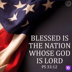 an american flag with the bible verse on it