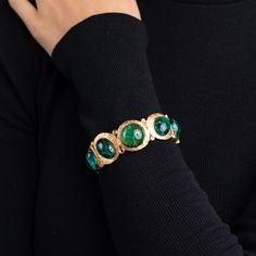 Emerald Cabochon, Sparkle And Shine, Hinged Bangle, Clip Earrings, Gold Set, Beautiful Rings, Clip On Earrings, Turquoise Bracelet, Emerald