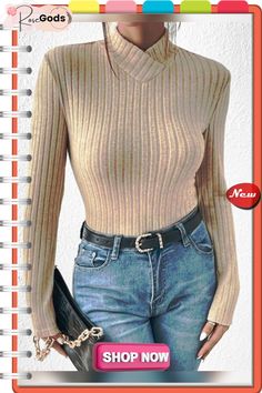 Half Turtleneck Casual Plain Regular Fit T-shirt Casual Solid Color Turtleneck Top, Trendy Solid Color Winter T-shirt, Trendy Gold Tops For Fall, Trendy Gold Stretch Tops, Casual Gold Tops For Fall, Casual Gold Top For Fall, Gold Stretch Casual Tops, Gold Crew Neck T-shirt For Fall, Casual Fitted Gold T-shirt