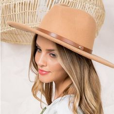 Color: Taupe Size:23.5" Circumference Brim:3" Material:100% Polyester Chic Brown Felt Hat For Spring, Brown Fedora For Everyday Spring Wear, Casual Felt Hat For Everyday Spring Wear, Chic Brown Fedora For Everyday Wear, Chic Brown Fedora For Everyday, Casual Spring Felt Hat For Everyday, Casual Everyday Felt Hat For Spring, Spring Felt Hat, Chic Brown Everyday Hat