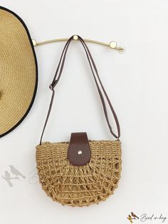 Bird in Bag - Straw Casual Light Brown Shoulder Bag For Vacation, Casual Light Brown Shoulder Bag For Beach, Casual Brown Shoulder Bag For Beach Season, Casual Light Brown Bucket Straw Bag, Casual Light Brown Straw Bag For Spring, Trendy Light Brown Bags For Spring, Trendy Light Brown Spring Bag, Trendy Brown Straw Bag, Casual Light Brown Bucket Shoulder Bag