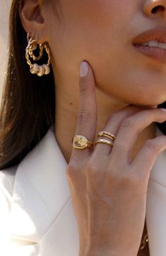 A engravable signet ring finished in polished 18-karat gold plate offers classic style. 18k-gold plate Imported 14k Gold-plated Yellow Gold Rings, Matte Gold 14k Jewelry For Anniversary, 14k Gold Plated Yellow Gold Rings, Matte Gold 14k Anniversary Jewelry, Matte 14k Gold Jewelry For Anniversary, 14k Gold Plated Rings, 14k Gold Plated Rings For Anniversary, Elegant Gold-tone Rings For Anniversary, Tarnish Resistant Gold-tone Wedding Rings