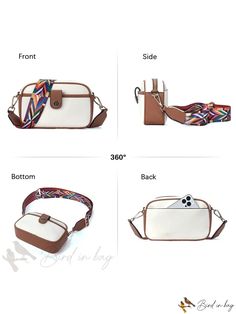 Bird in Bag - Small Leather Shoulder Bag for Body Rectangular Bag Strap With Removable Pouch For Daily Use, Trendy Brown Camera Bag For Everyday Use, Brown Mobile Phone Bag Strap For Travel, Trendy Pouch Camera Bag For Daily Use, Trendy Brown Crossbody Camera Bag, Trendy Faux Leather Box Bag For Travel, Casual Brown Bag Strap For Travel, Trendy Rectangular Camera Bag, Trendy Leather Bag Strap For Travel