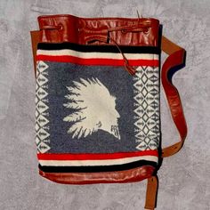 Rare Pendleton Heroic Chief Wool Blanket Backpack With Leather Trim. Final Price - Item Has A Small Round Blemish, Barely Noticeable On The Front Of Bag. . . Details: (From Pendleton Website) About This Item The Feathered Headdress Was A Ceremonial War Bonnet Worn Only By Chiefs And Warriors, The War Bonnet Was Common Among Plains Indian Men-Sioux, Crow, Blackfeet, Cheyenne And Cree-But Was Seldom Worn On The Battlefield Reserved For Formal Occasions, The Golden Eagle-Feather War Bonnet Was A Sp Feathered Headdress, Pendleton Bag, Eagle Feather, Native American Chief, Plains Indians, Indian Men, Eagle Feathers, Spiritual Symbols, Bag Details