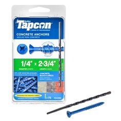 a package of blue screws on a white background with the tagon logo in it